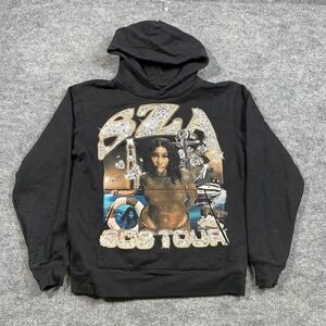 SZA SOS Tour Hoodie Mens Small Black Graphic Pullover Top Dawg‎ Entertainment